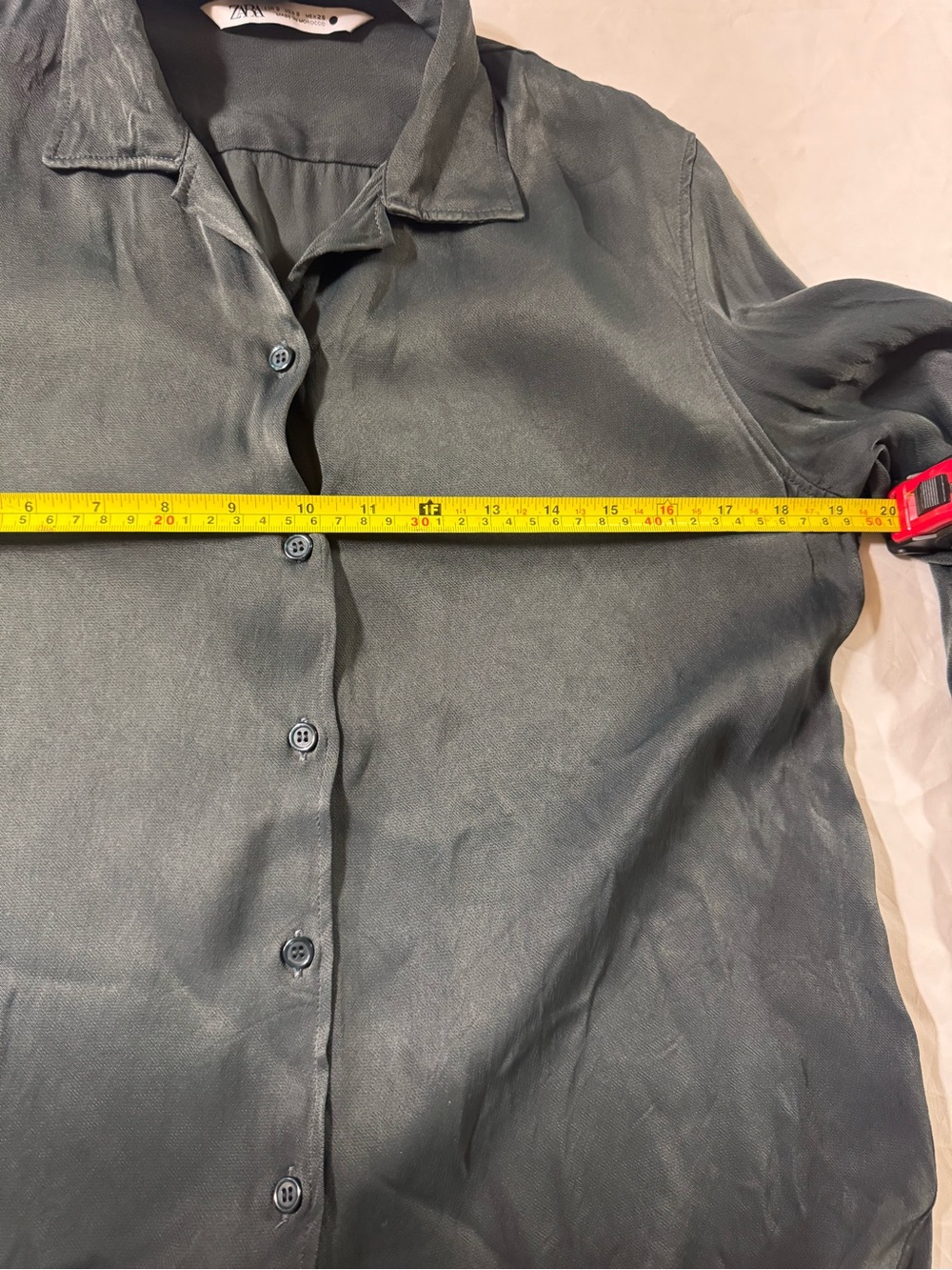 Zara pants and button front satin blouse smooth in Slate grey - Picture 16 of 16